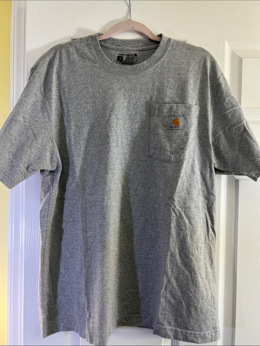 Carhartt Gray Short-Sleeve Pocket Tee with Logo